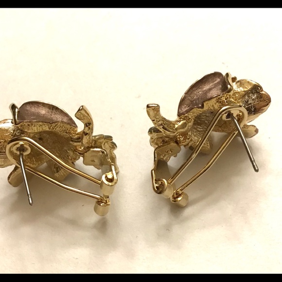 New Rucinni Swarovski Crystal Flower Earrings - Picture 2 of 3